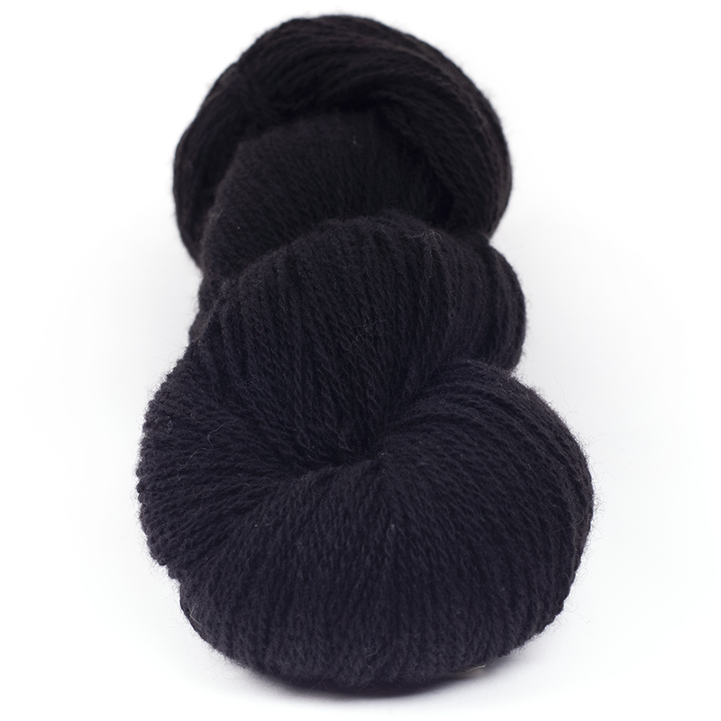 01_mYak_Tibetan Fibers_Yarn Baby Yak_Black Lace mYak Tibetan Fibers Skein Baby Yak Lace Black