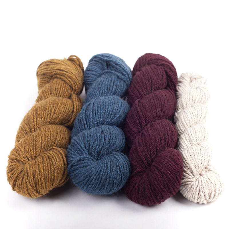 mYak_Esther Pullover_Camilla Vad_Skeins_Mustard Petrol Burgundy Ra-ma