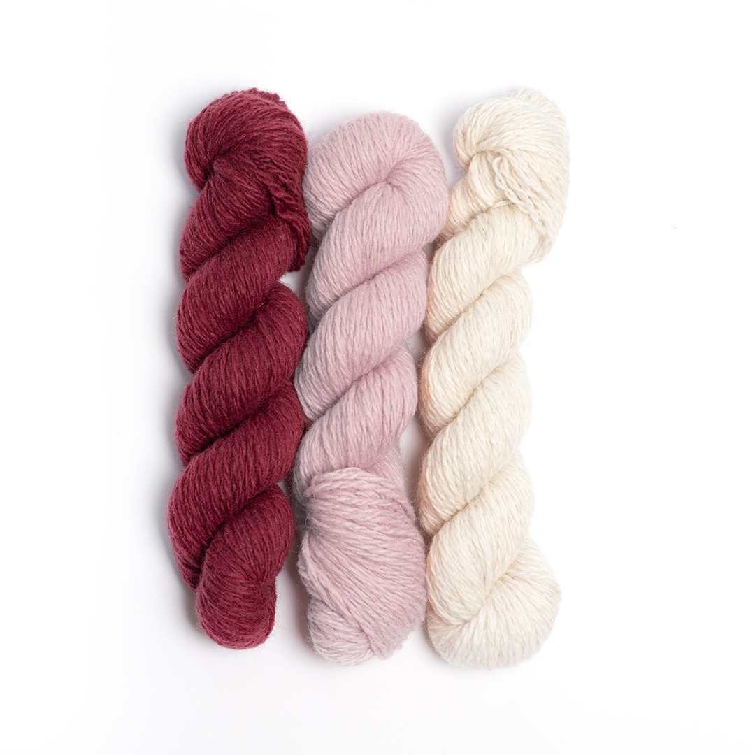 mYak_Yarns_Mini Skeins_Sugar Beet Cherry Blossom Wild Daisy_01