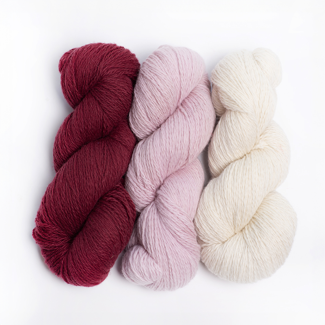 mYak_Yarns_Sugar Beet Cherry Blossom Wild Daisy_