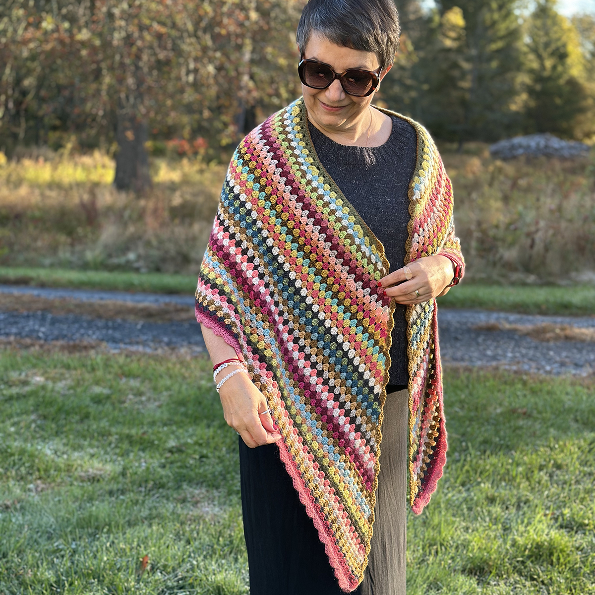 Granny Stripe Shawl_CROCHET OBJET10