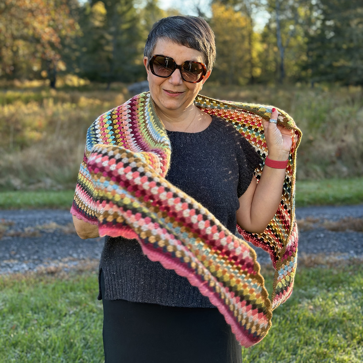 Granny Stripe Shawl_CROCHET OBJET11